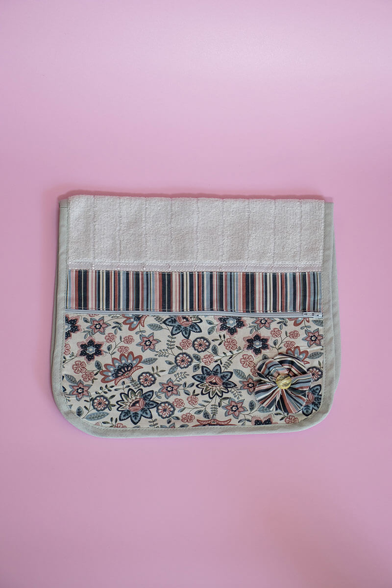 Toalha Porta Escova de Dente – Floral Azul Claro