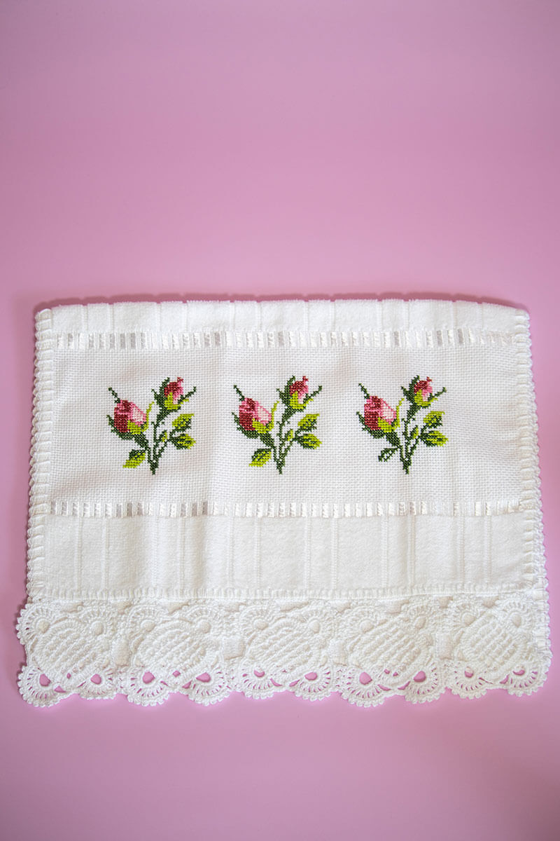 Toalha de Mão Rosas