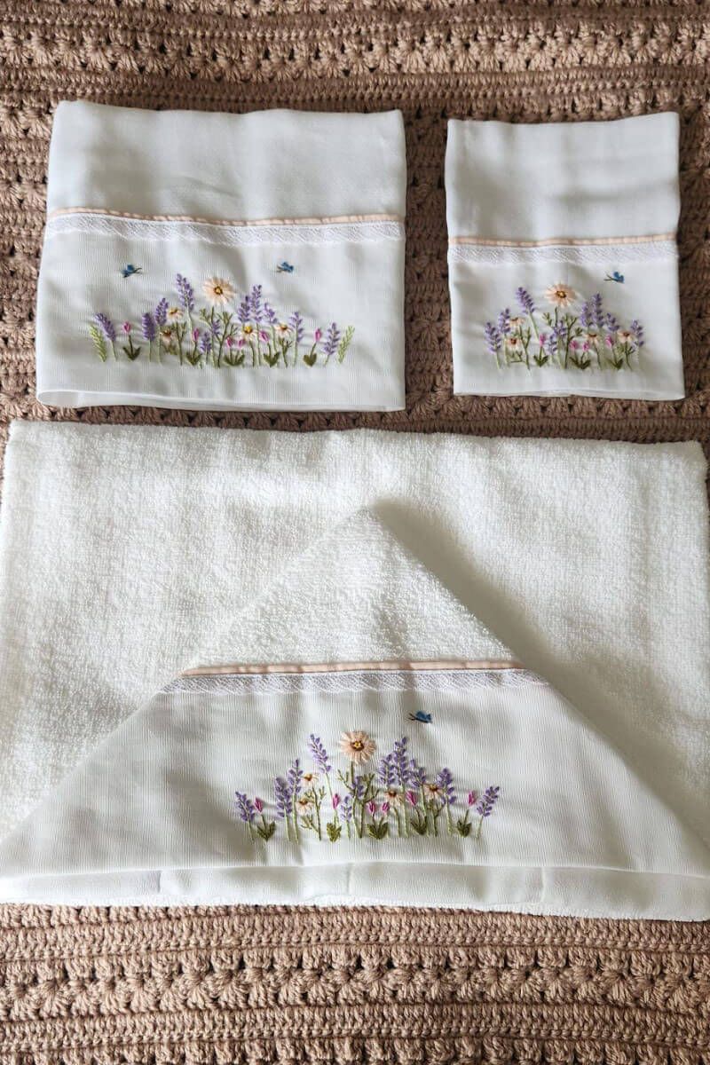 Toalha Banho e Fraldas Jardim de Lavanda