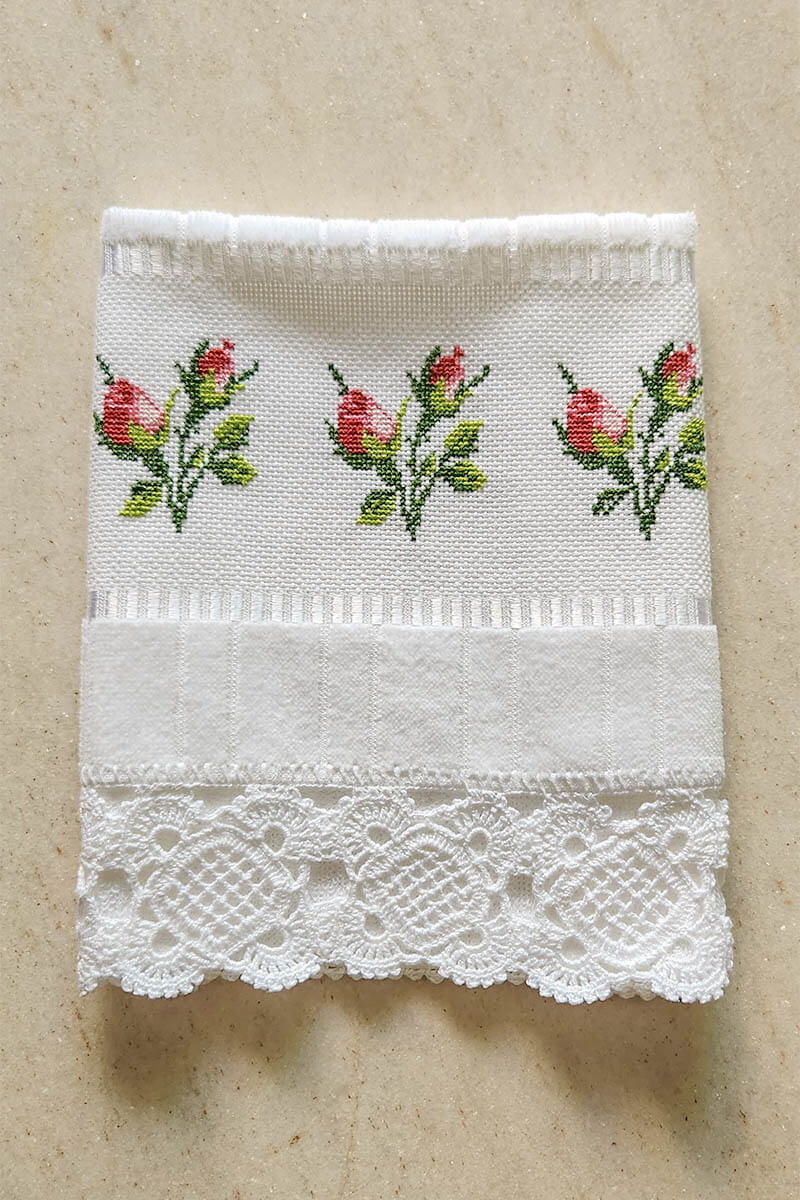 Toalha de Mão Rosas