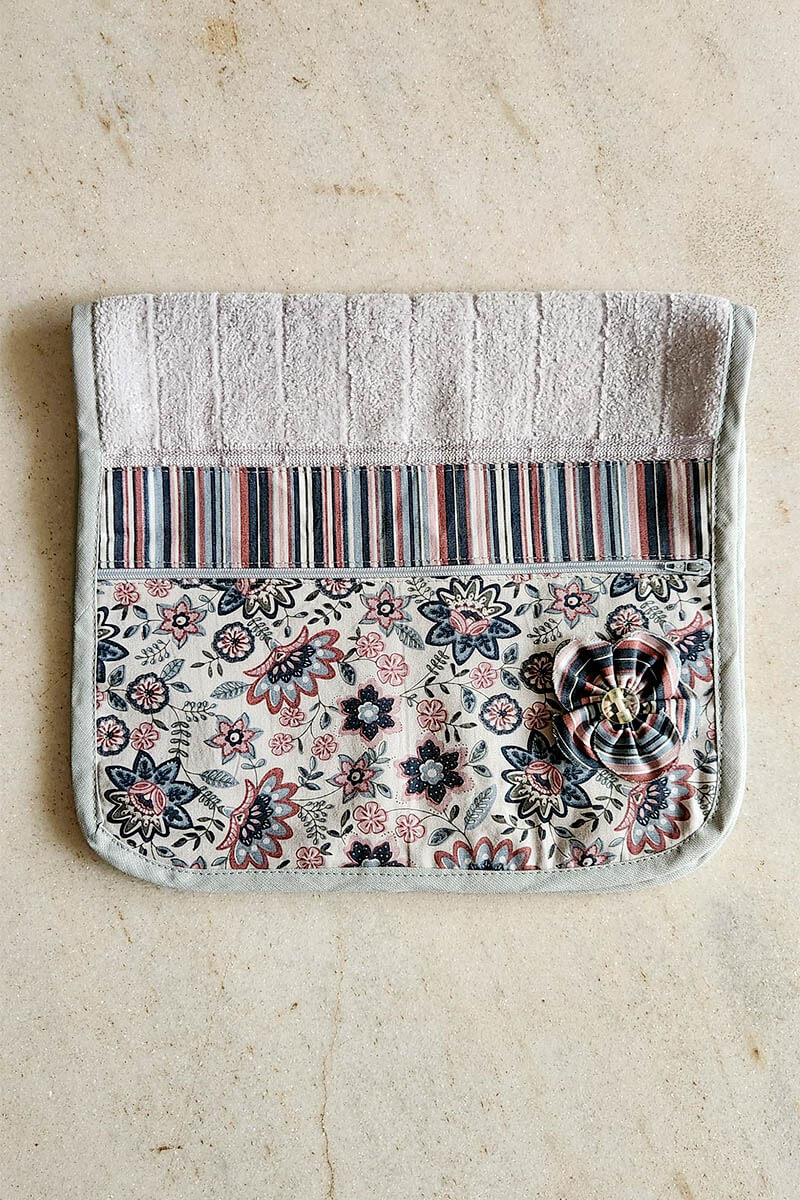 Toalha Necessaire – Floral Azul Claro