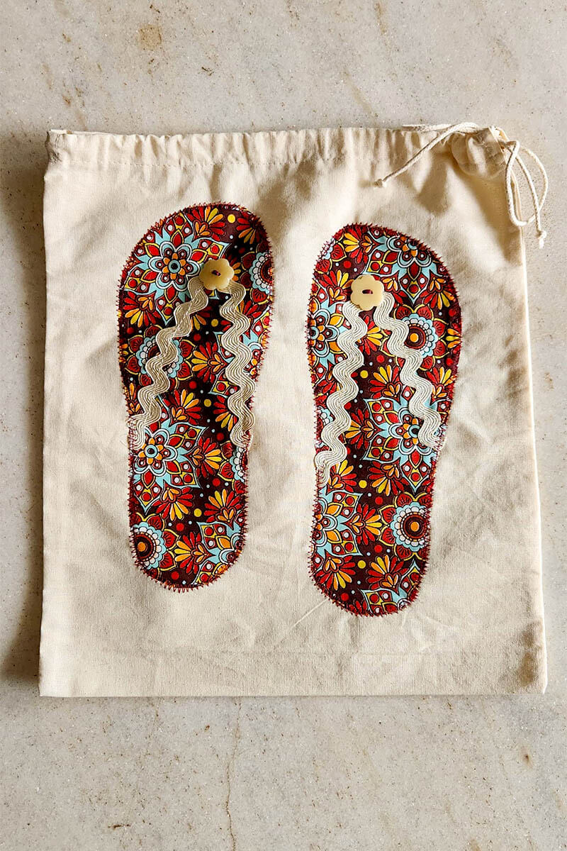 Porta Chinelos – Vermelho e Azul