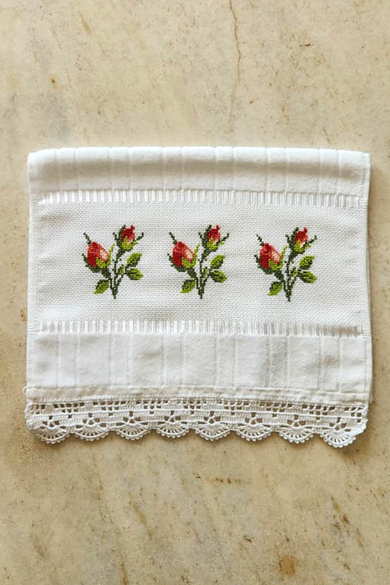 Toalha de Mão Rosas